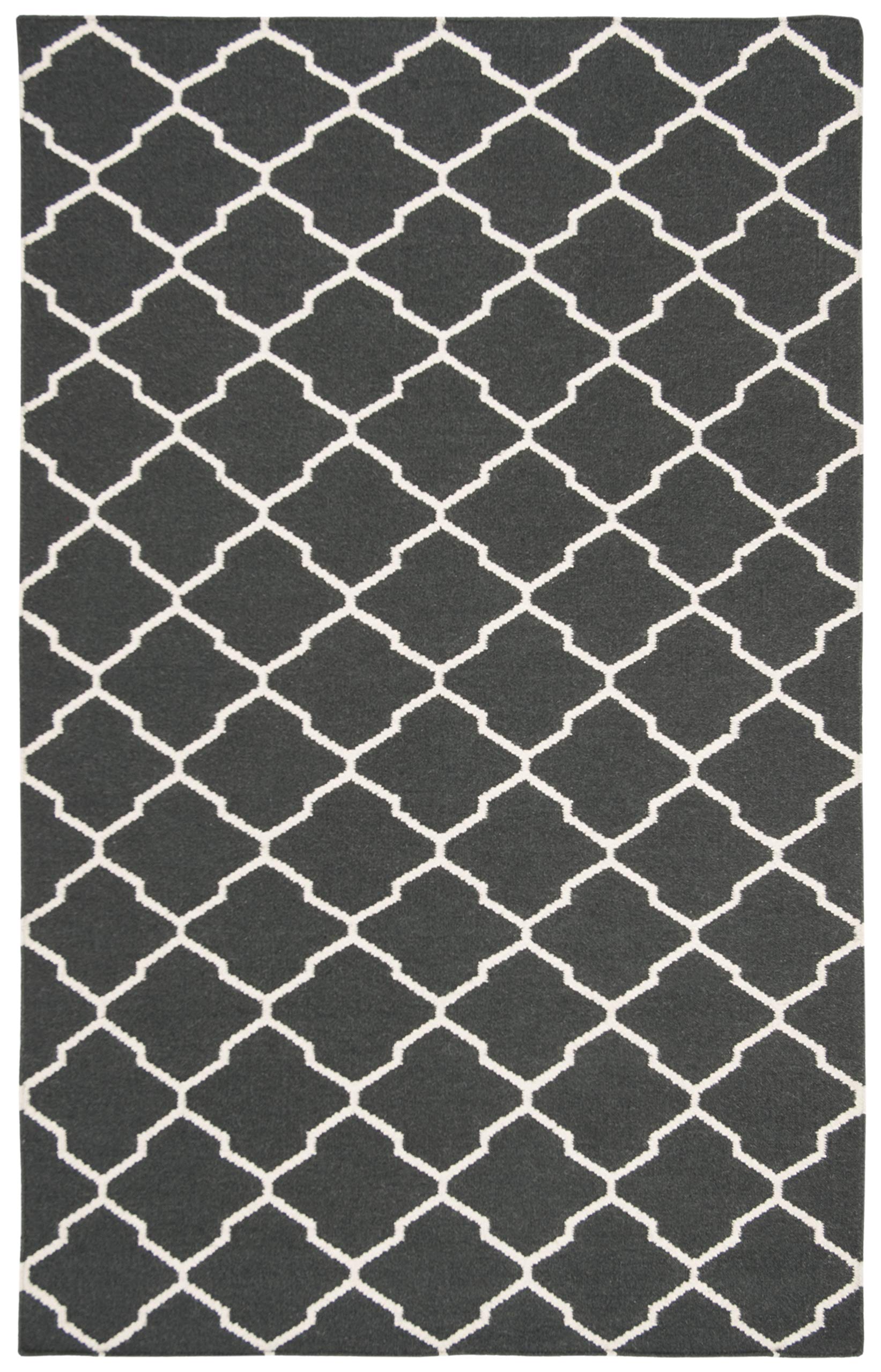 SAFAVIEH Tapis Contemporain pour Salon, Salle à Manger, Chambre à Coucher - Dhurrie Collection, Tapis à Poil Court, Chocolat et Ivoire, 91 X 152 cm