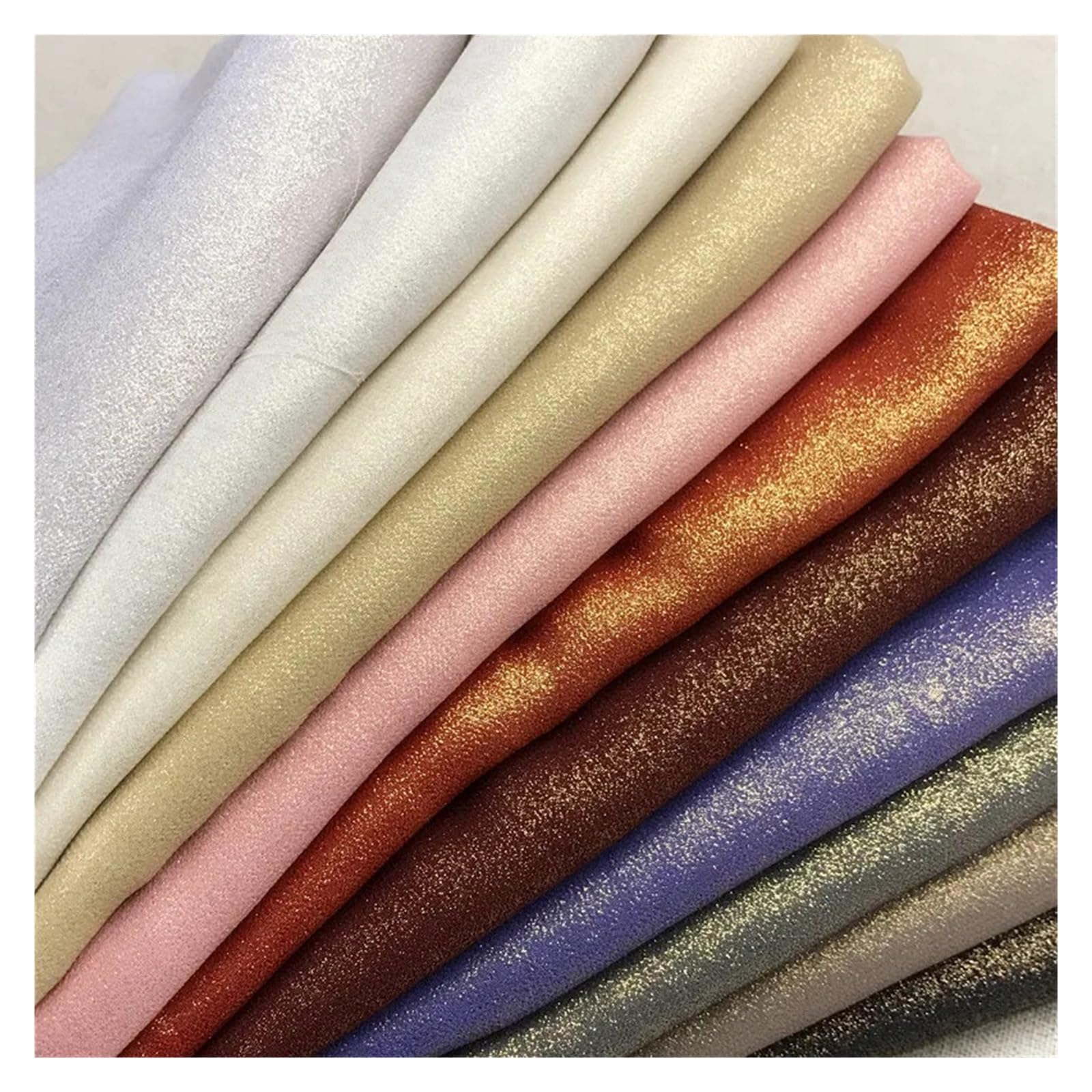 tela, Tela de gasa con purpurina moda multicolor 92x146 cm(Brown)