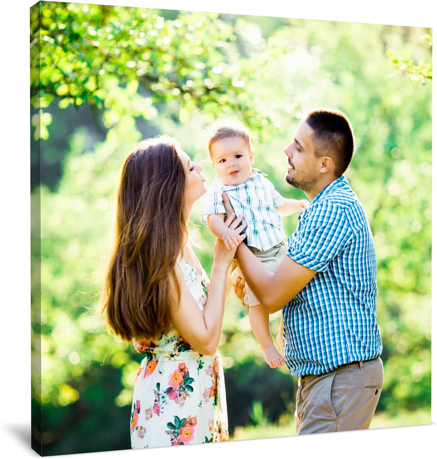 TreeDeal Custom Canvas Prints with Your Photos, Framed 24 x 24 Personalized Pictures Print, Customized Photo to Canvas Wall Art Ideal for Home Decor Gift Wrapping Pets Family Baby Wedding