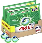 Ariel Allin1 Original Lessive en Capsules Liquides, Parfum avec une Fraîcheur Longue Durée, 108 Lavages (2 x 54)