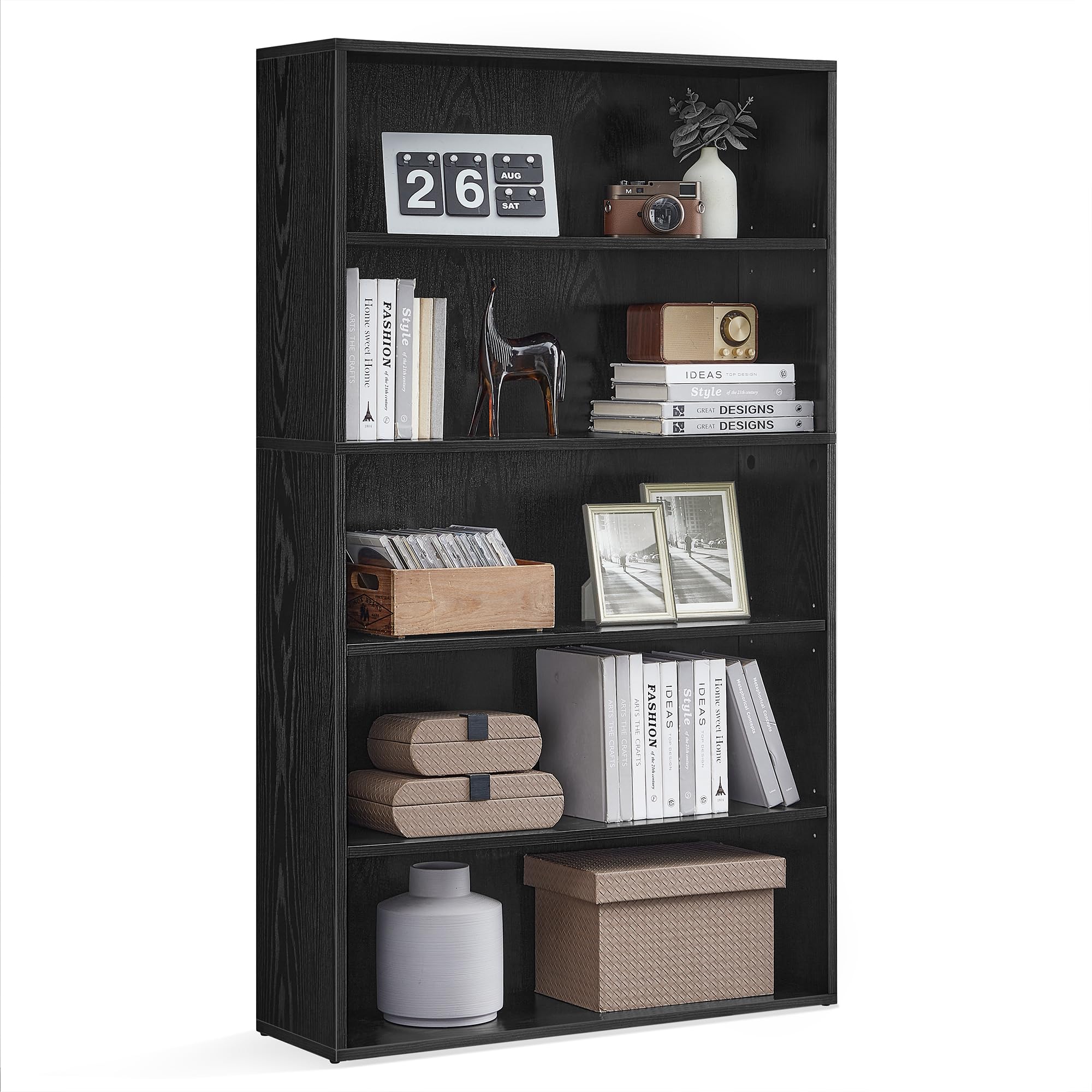 VASAGLE 5-Tier Bookshelf, Storage Organizer, 9.4 x 31.5 x 52.5 Inches