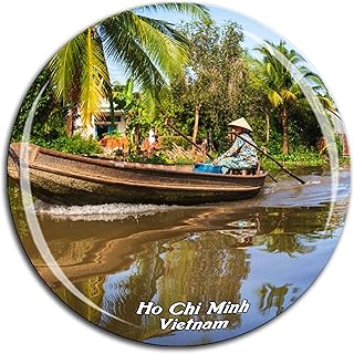Mekong River Delta Ho Chi Minh Vietnam Fridge Magnet 3D Crystal Glass Tourist City Travel Souvenir Collection Gift Strong Refrigerator Sticker