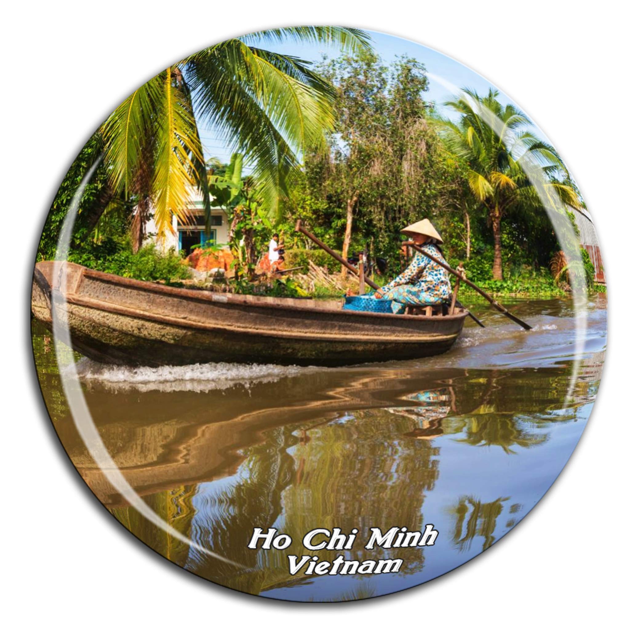 Weekino Mekong River Delta Ho Chi Minh Vietnam Fridge Magnet 3D Crystal Glass Tourist City Travel Souvenir Collection Gift Strong Refrigerator Sticker