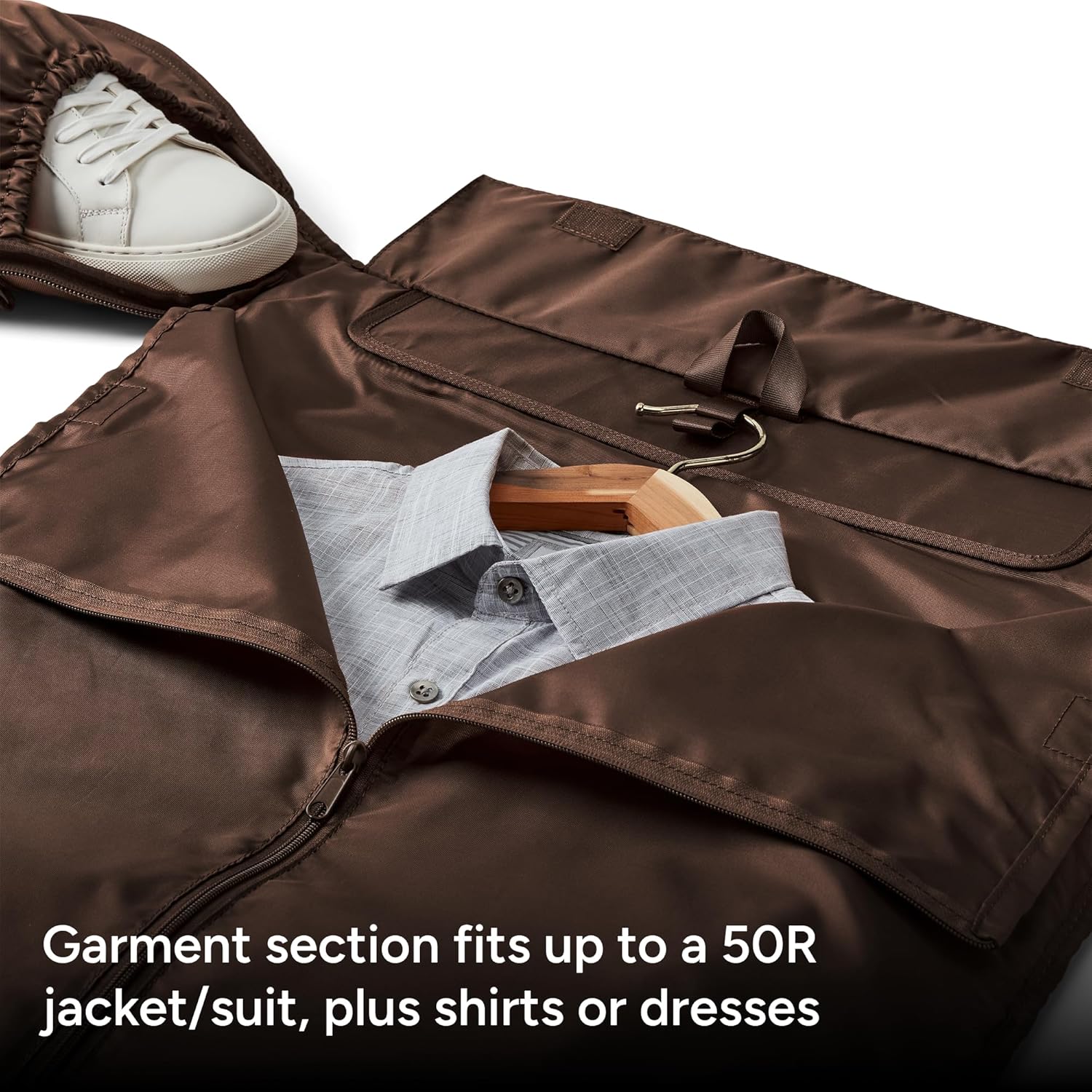 Halfday Convertible 2-in-1 Garment Duffel Weekender Bag 45L | Wrinkle-Free Travel, Hanging Suit Compartment, Shoe Pockets, Trolley Sleeve. Durable & Water-Resistant Carry-On, Terracotta