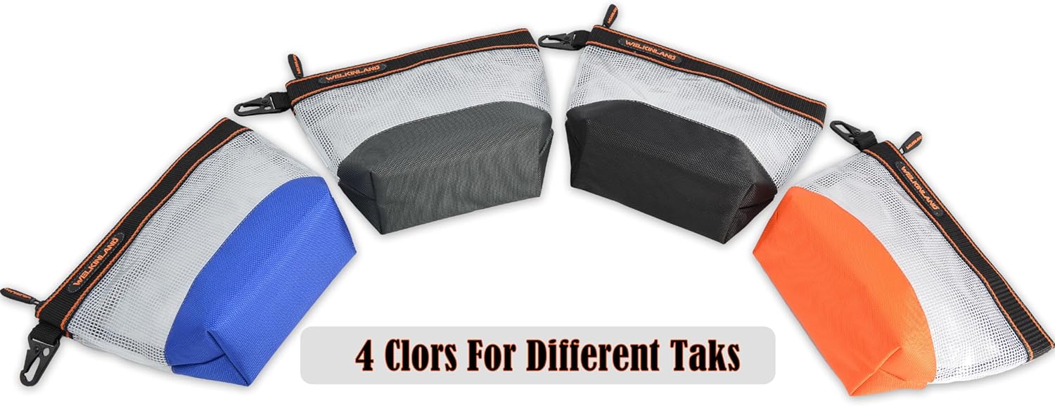 WELKINLAND 10-Inch Clear Tool Pouch Organizer - 4 Pcs Zipper Tool Bags