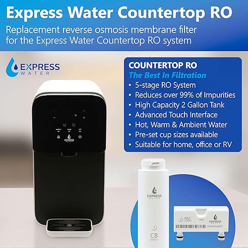 Miniatura 2 de Express Water Filtros RO de repuesto para encimera para sistema RO de encimera de 5 etapas ROC001 (filtro pre y poste)