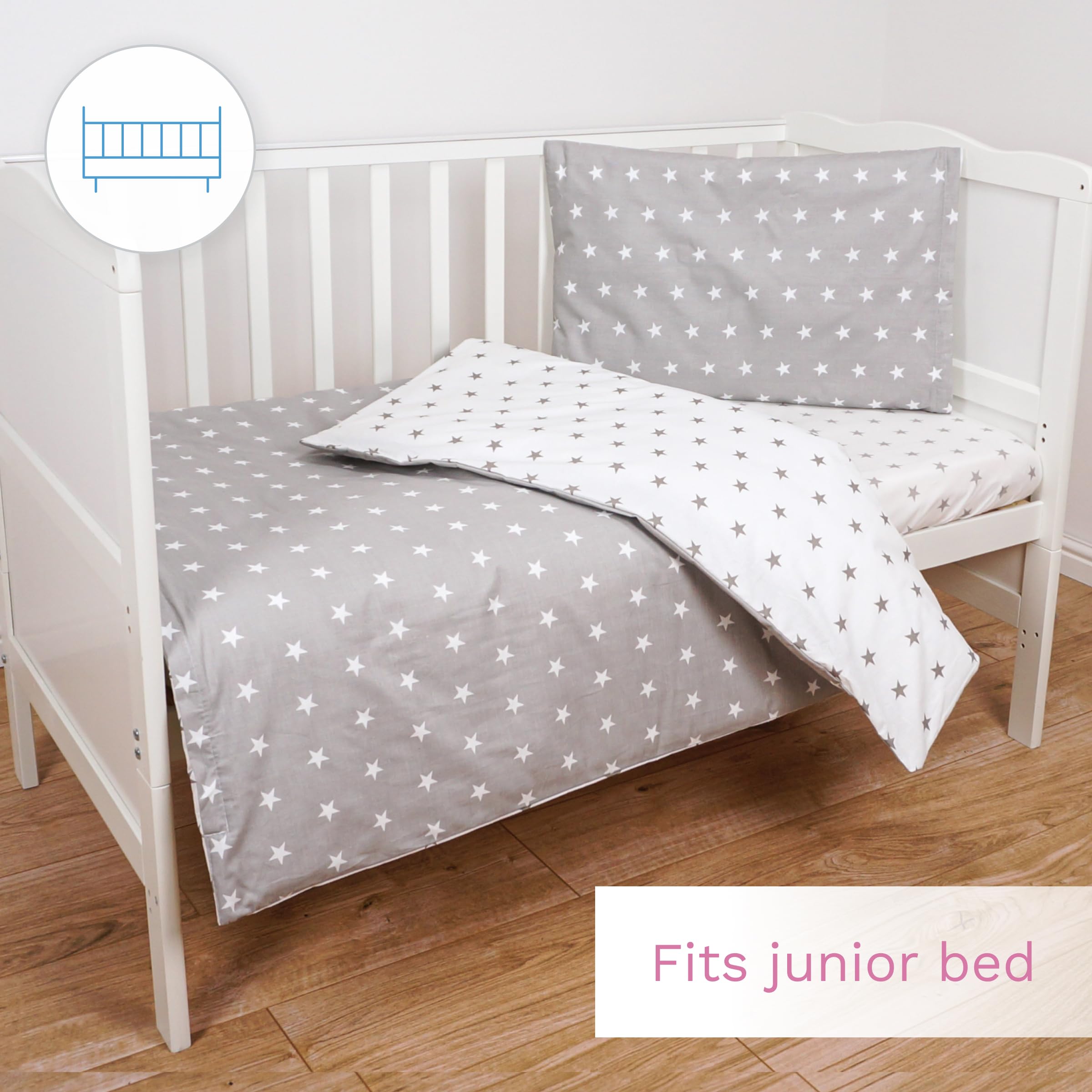 Baby Comfort Parure de Lit 2 Pièces Lit Bébé (Housse de Couette 150x120 cm et Taie d'oreiller 40x60 cm) - Motif 21