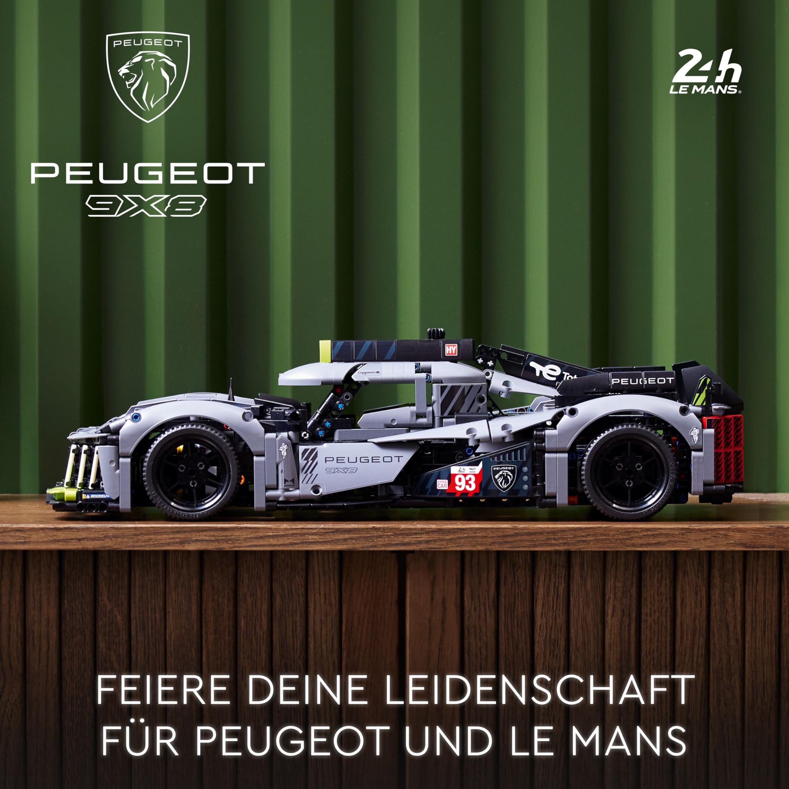 LEGO 42156 Technic Peugeot 9X8 24H Le Mans Hybrid Hypercar, legendärer Rennwagen, Modellauto-Bausatz für Erwachsene, Maßstab 1:10, Motorsport-Auto Sammlerstück für Fortgeschrittene