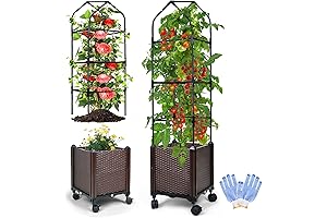 2-Pack Self-Watering Planter with Trellis for Tomatoes