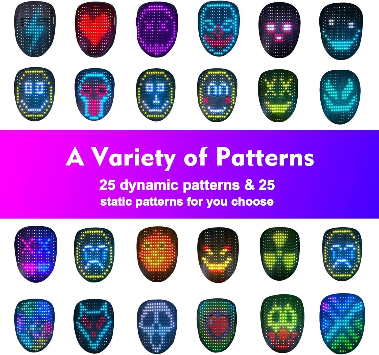 LED Mask with Gesture Sensing Transforming for Christmas/Birthday Present, Boys Light Up Masks for Halloween Role - Playing & Costume Parties - Image 7