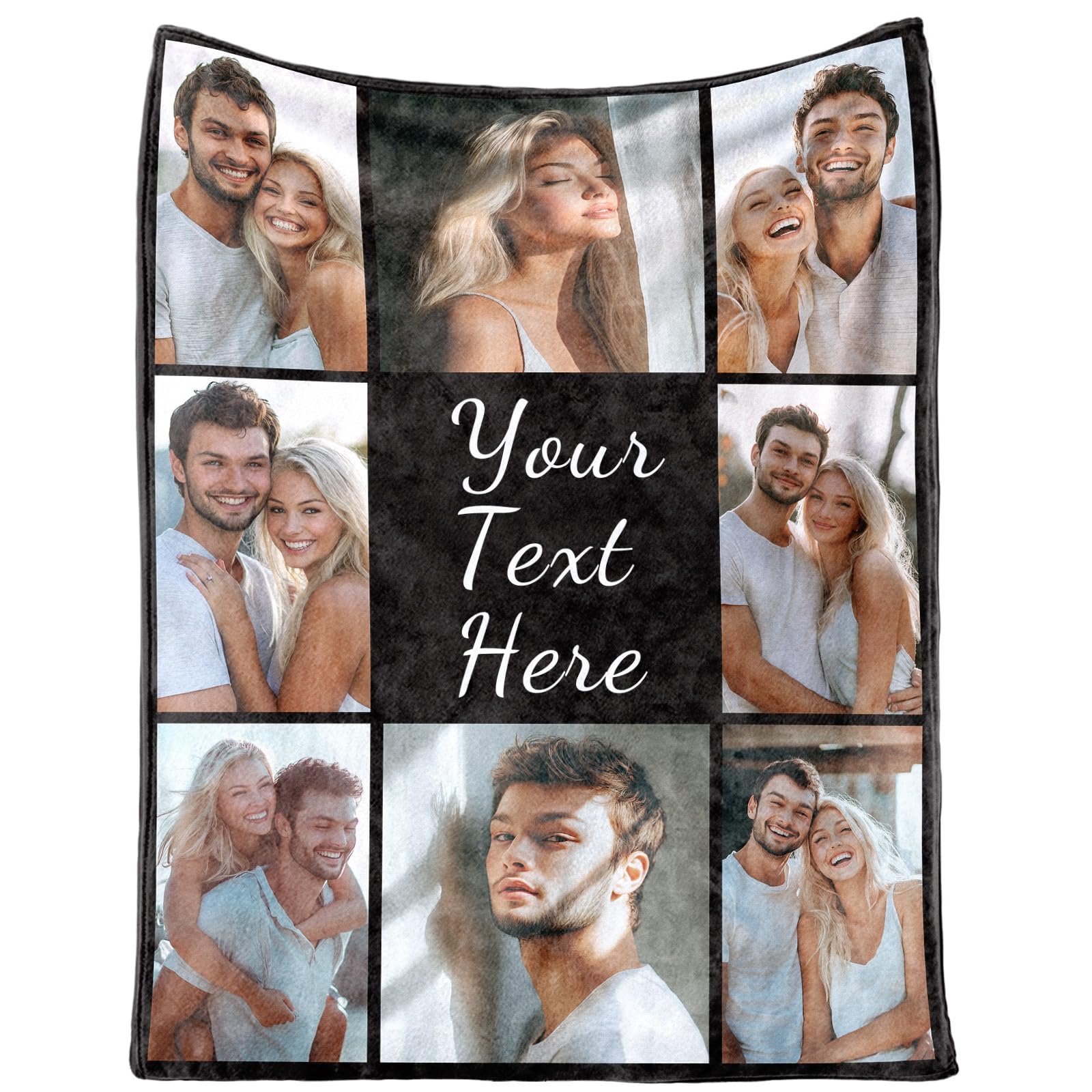 Urijk Customized Blanket Personalised Blanket with Photos Custom Blanket Personalized Flannel Blanket Anniversary Birthday Christmas Personalised Gifts for Boyfriend Girlfriend Home Decor