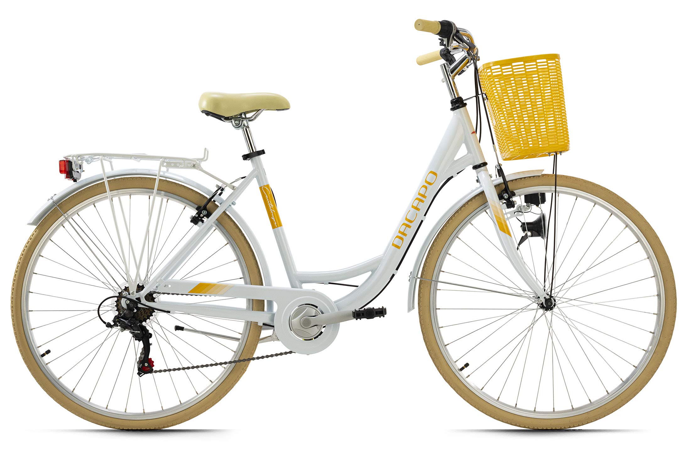 KS Cycling Damenfahrrad 28'' Cantaloupe weiß mit Korb Dacapo RH 48 cm Sport & Freizeit