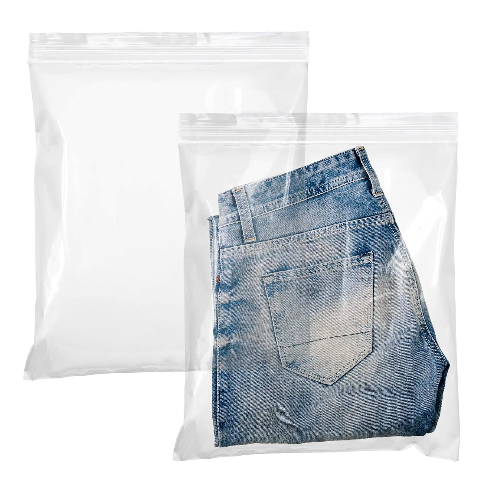 30 Sachets Zip Transparents 30x40 Cm – Sacs Plastiques Refermables Épais Et Solides, Idéaux Pour Vêtements, Collations, Voyage Et Rangement