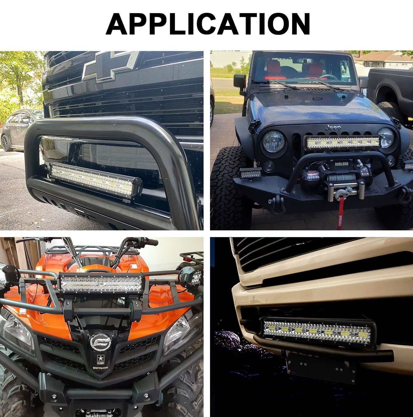 Willpower Barra Led Fuoristrada, 20 Pollici 420W Barra luminosa a LED Design a fascio combinato, Barra Luce a Led adatta per vari veicoli fuoristrada, camion, ATV, SUV, miniere