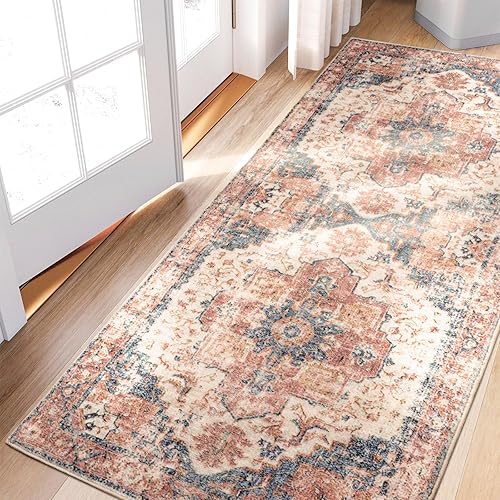 Miniatura 7 de Coarir Alfombra de pasillo de 2 x 6 pies, lavable para pasillo, cocina, suave, antideslizante, resistente a las manchas, alfombra bohemia vintage