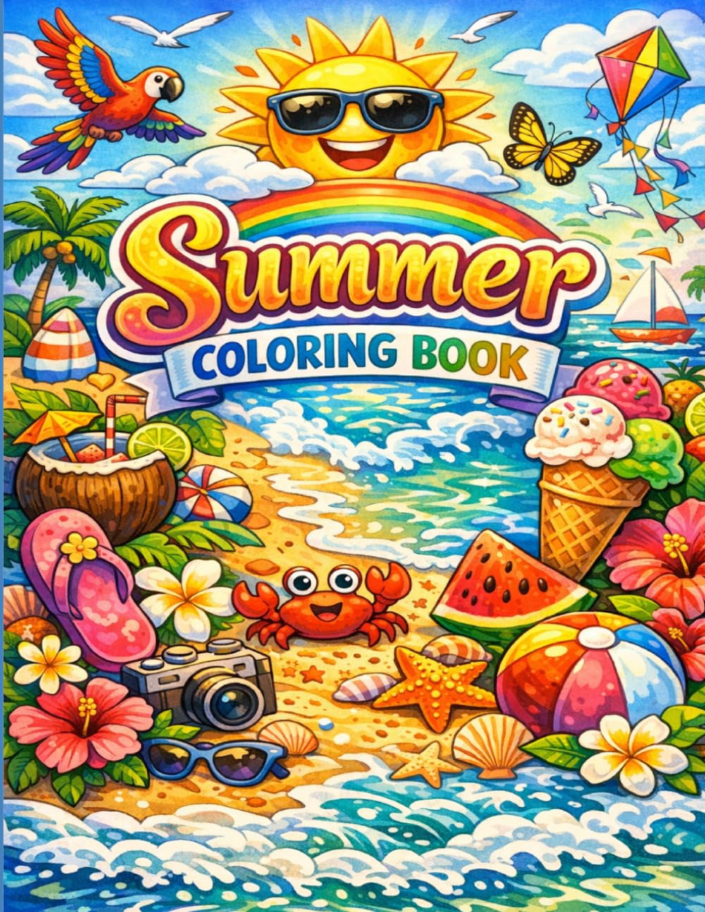 Cozy Summer: A Bold & Easy Coloring Book for Adults and Teens Featuring Cute Summer Designs and Relaxing Moments