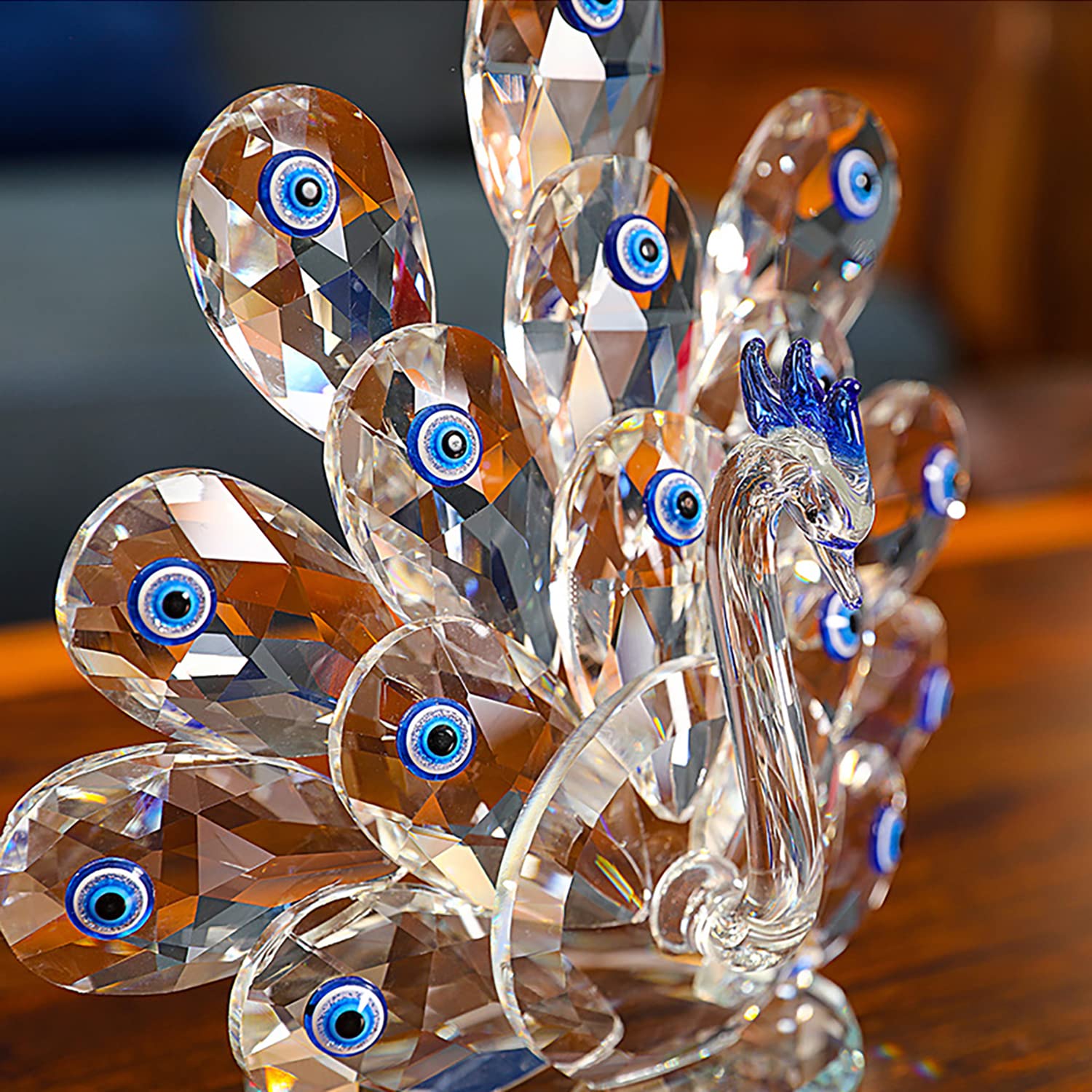 Amazon.co.jp: Laxioriew クリスタル孔雀 お土産 収集品 動物の置物  