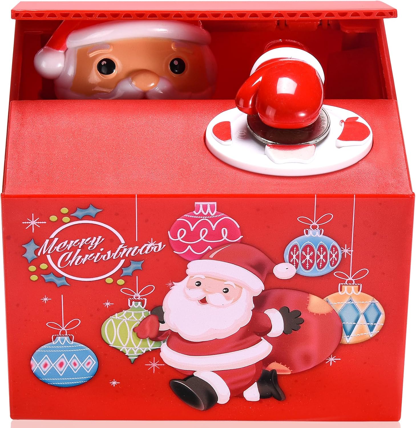 Christmas Stealing Money Bank, Piggy Bank for Kids, Coin Bank for Money Saving, Automatic Stealing Money with English Speaking, Creative Gift