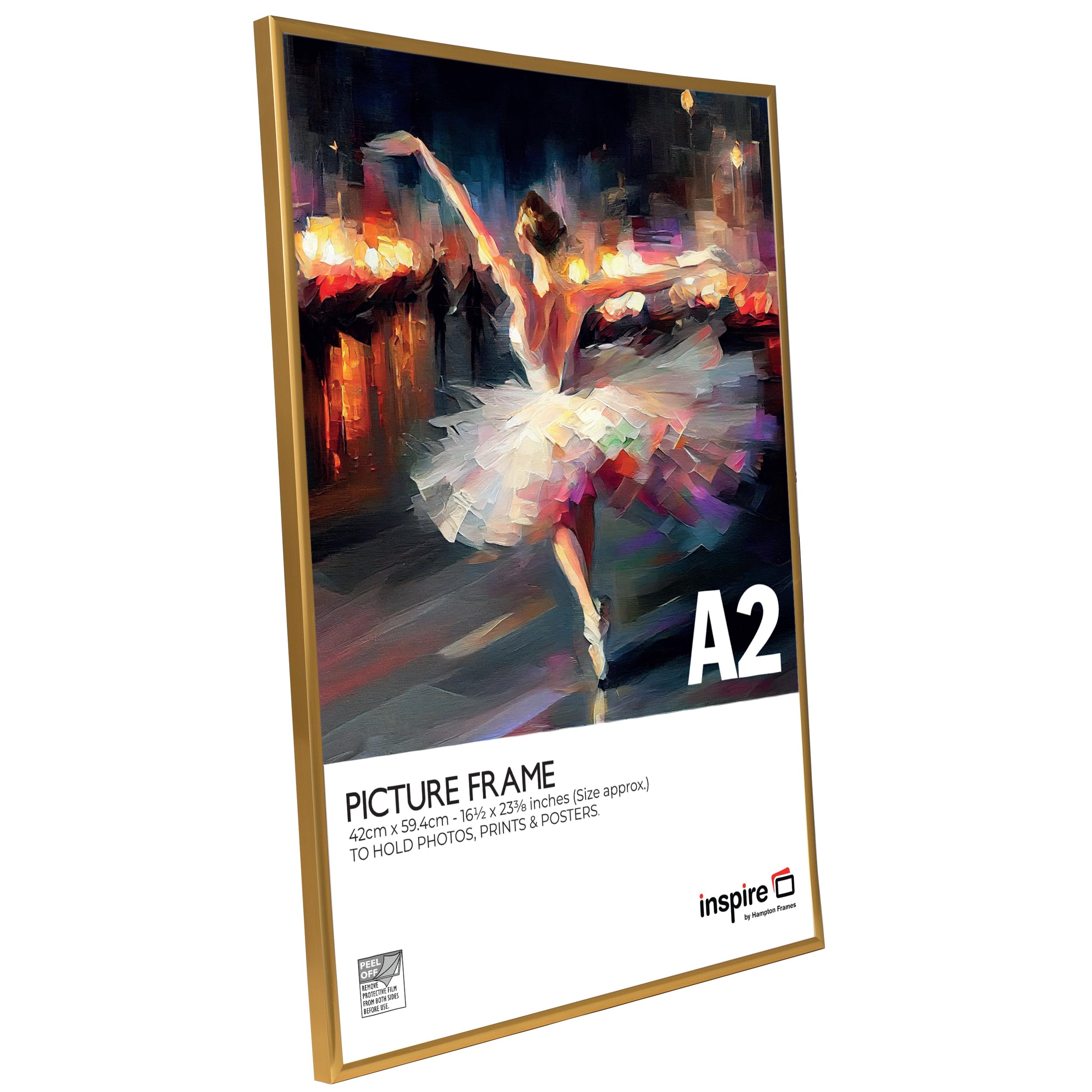 inspire by Hampton Frames, Gold, A2 (42x59cm) - Image 2