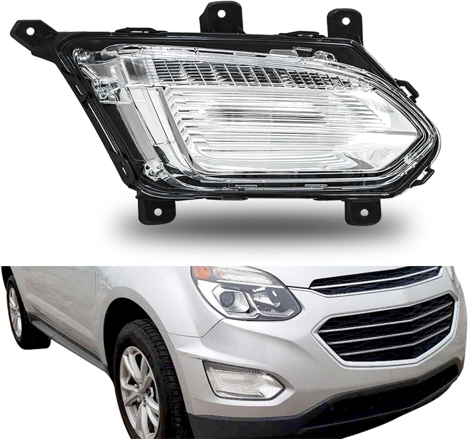 Right Fog Lights Assembly Replacement for Equinox 2016-2017 Passenger Side Clear Lens GM2563111 23375567