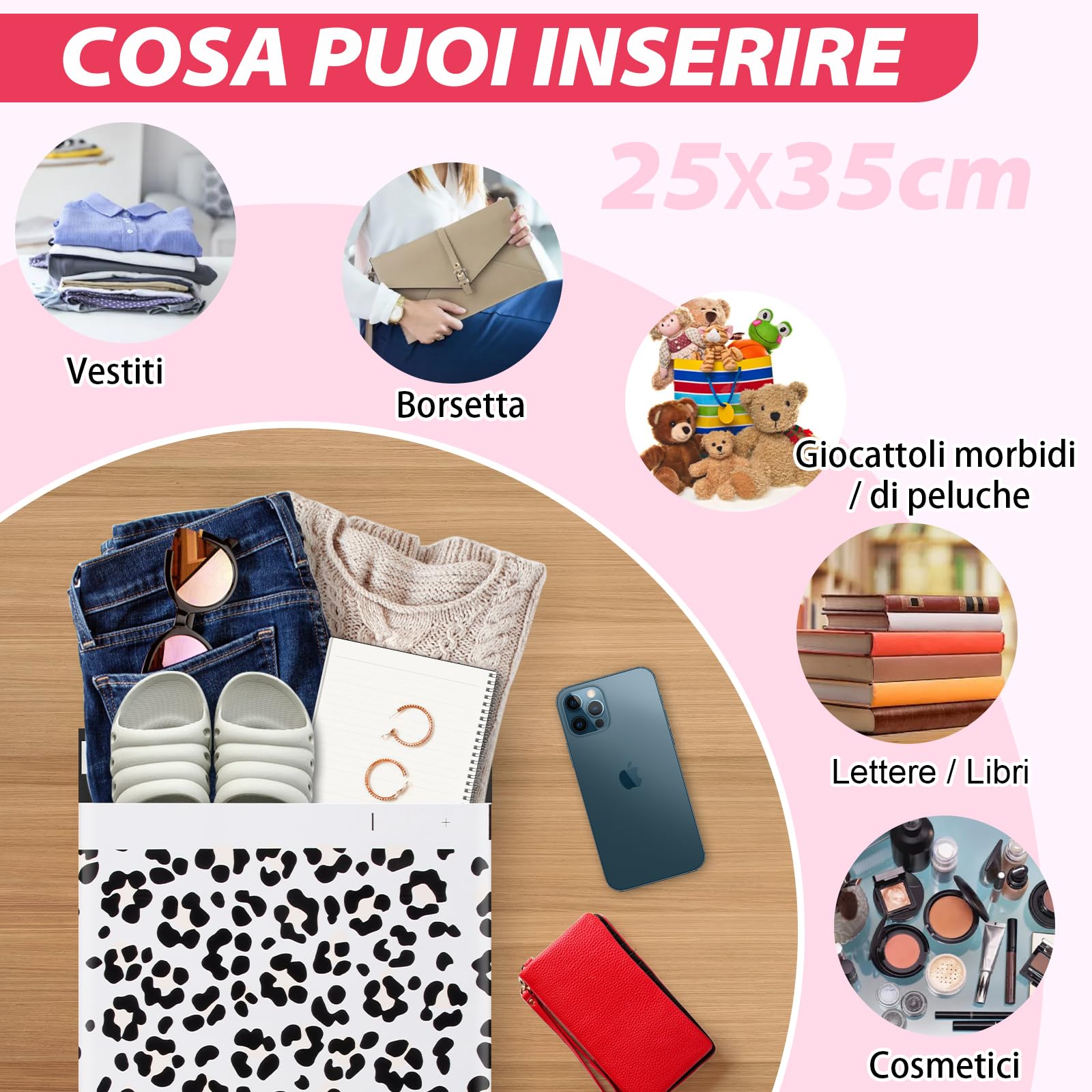 100 Pezzi Buste per Spedizioni Vinted in Polietilene di Plastica, Buste per Spedizioni con Nastro Autosigillante, Buste Spedizione Vinted per Piccole Imprese e Negozi al Dettaglio (25x35cm)