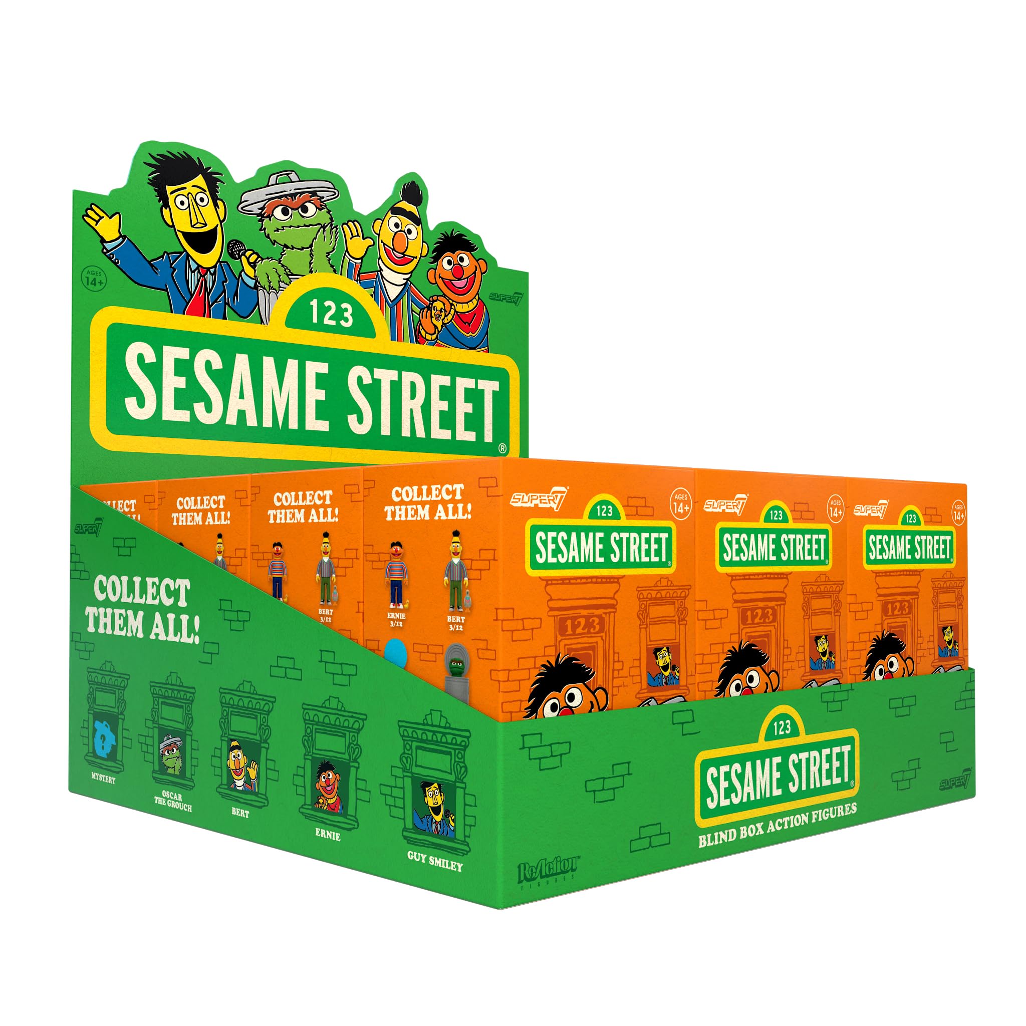 Super7 Sesame Street Blind Box Wave 03 - Blind Box Flat - Set of 12 Action Figures