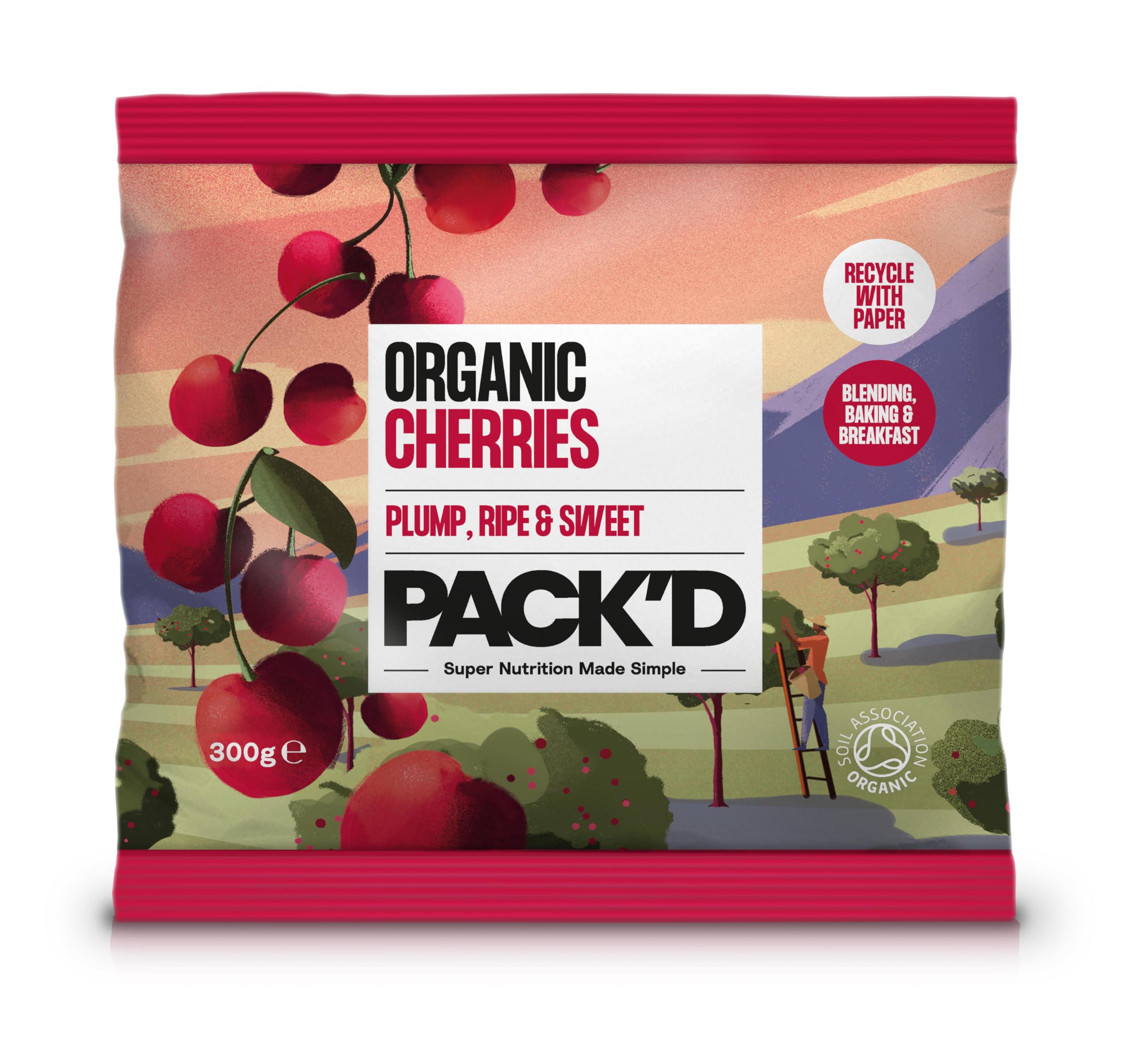 PACK'D Organic Cherries, 300g (Frozen)EU Organic