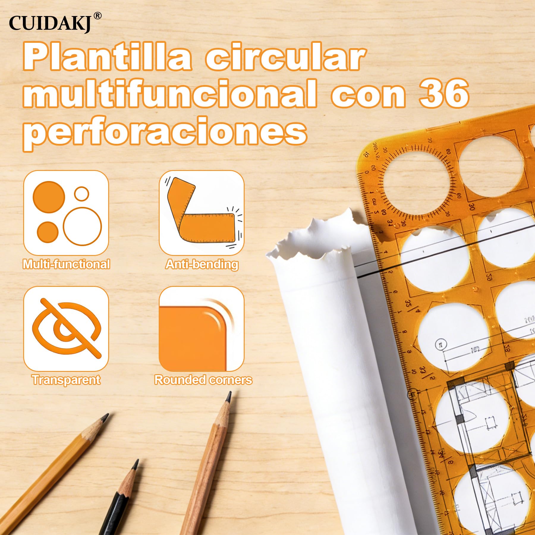 Plantillas para Dibujar: Circulos, Elipses y Regla Geométrica para Oficina y Escuela - Plantilla Geométrica - Dibujo
