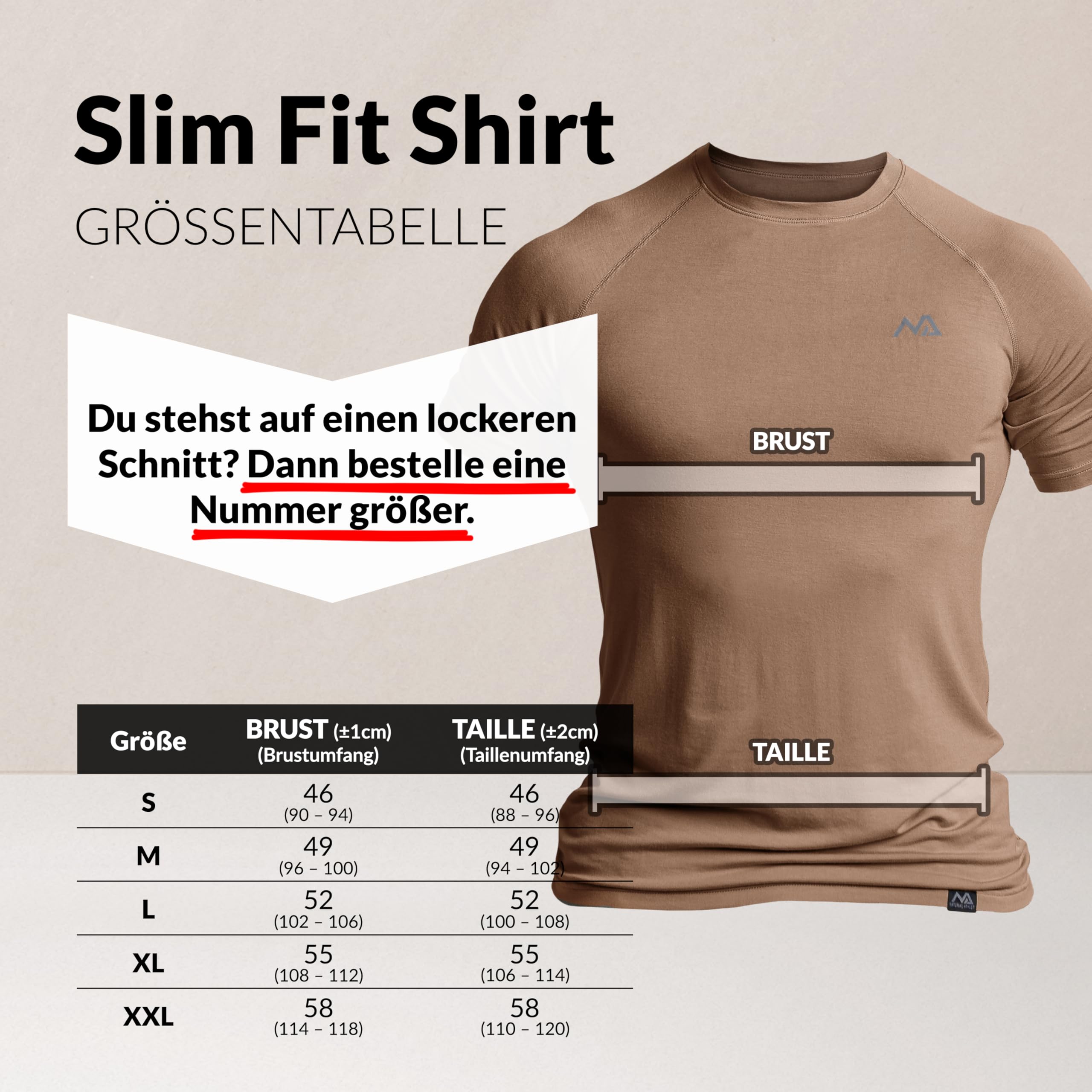 Natural Athlet Slim-Fit Fitness Tshirt für Herren - Langes schnelltrocknendes Gym T-Shirt - Bodybuilding, Krafttaining und Sport