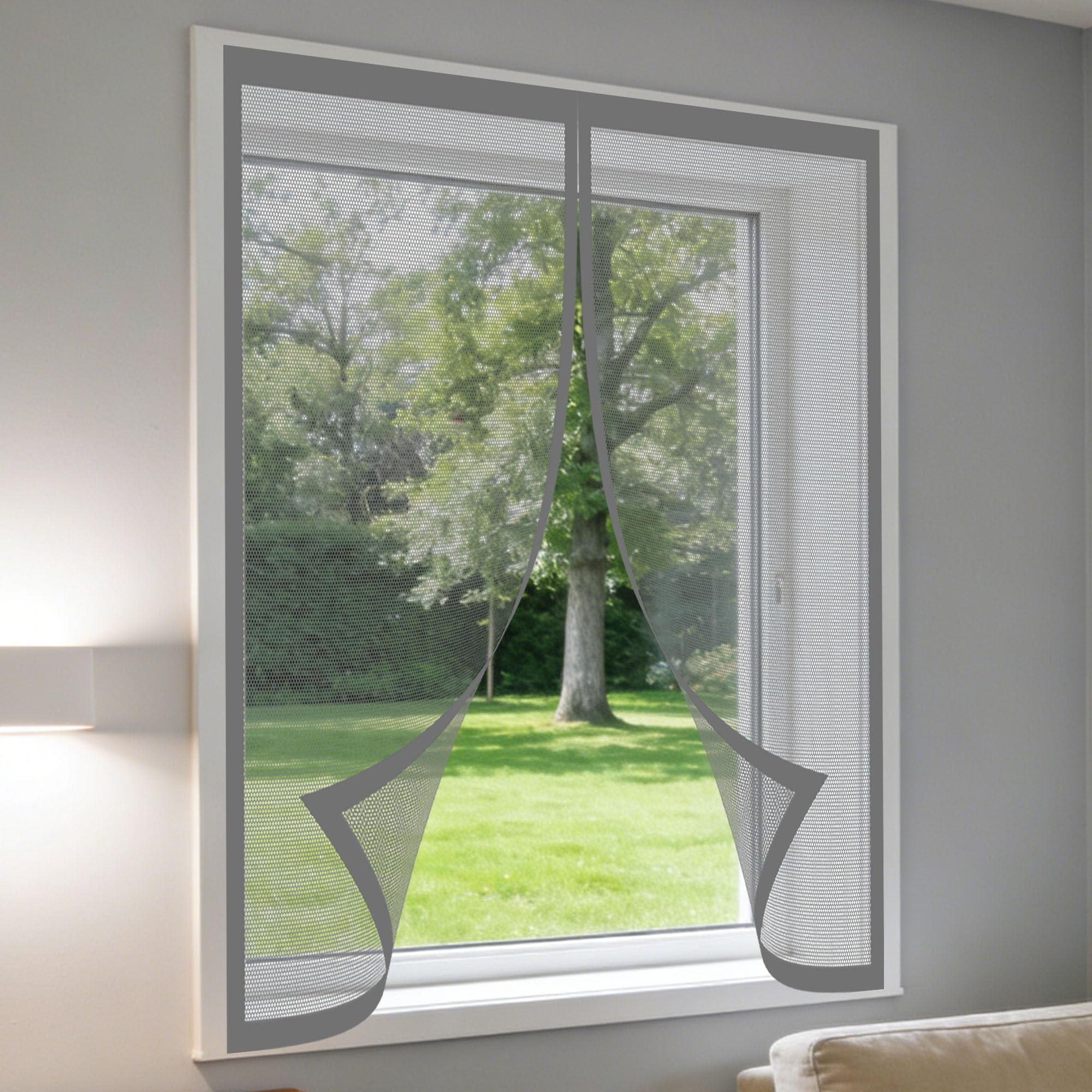 Moustiquaire fenêtre 155x175 cm pour des nuits fraîches dans la chambre
