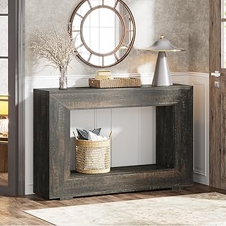 Farmhouse Console Table, 47 Inches Entryway Console Table with Storage, Industrial Hallway Accent Table for Living Room, Entrance
