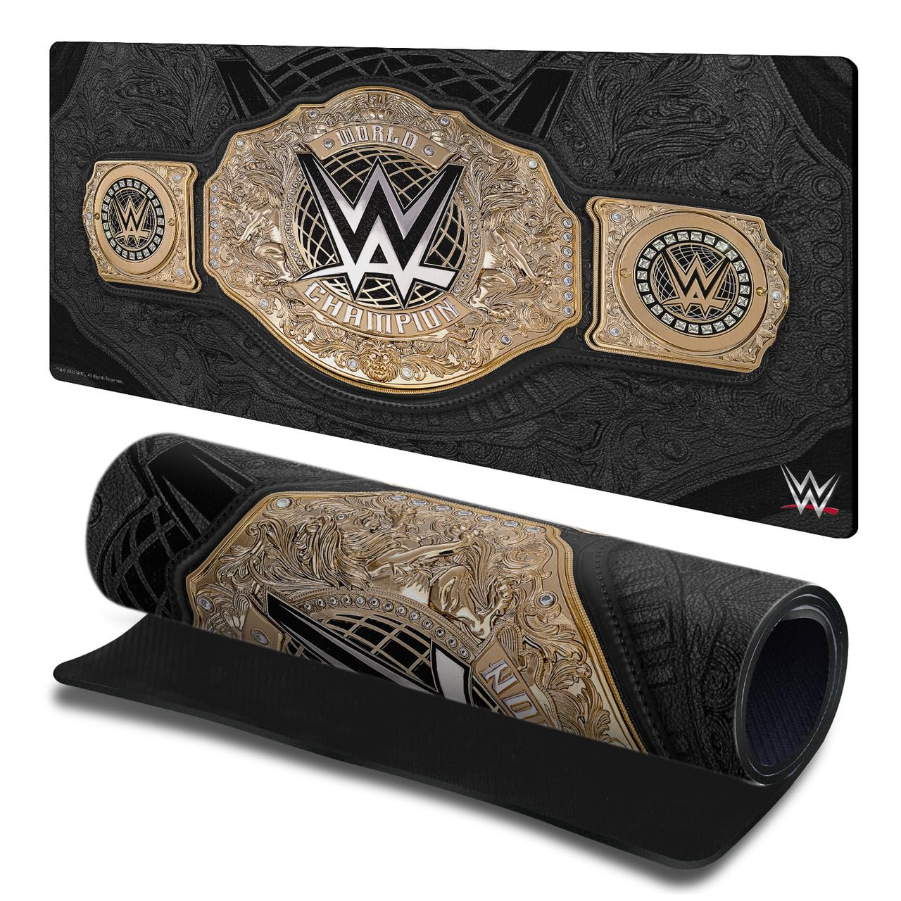 Head Case Designs Officially Licensed WWE World Championship Men Title Belts Gaming Office Desk PC Keyboard Mouse Mat Pad 23.62 x 11.81 x 0.12 inches (600 x 300 mm) - L โ image 1