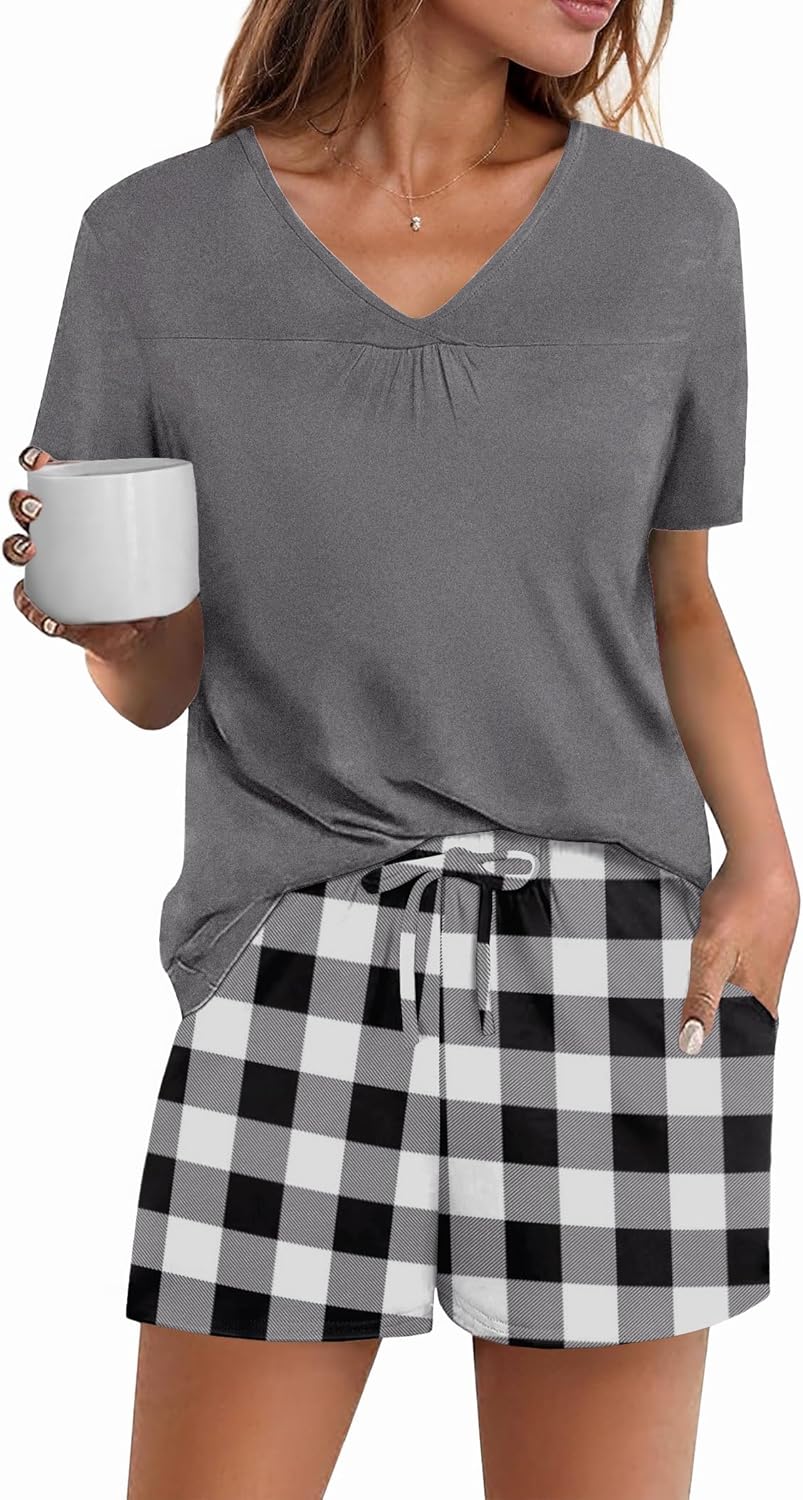 Avidlove Women's Shorts Pajama Set Short Sleeve Sleepwear Nightwear Pjs S-XXL