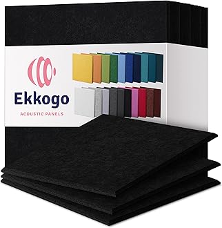 Acoustic Panels 12-Pack Soundproof Wall Panels 12''X12''X0.4'' Sound Panels High Density Sound Dampening Panels - [Deep Black Square]