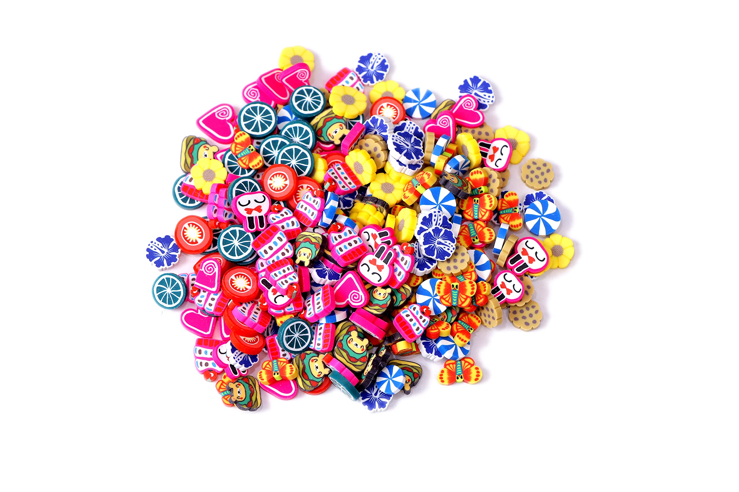 Navjai Fruit Resin Flatbacks Polymer Clay Decoration Filler DIY Mud Particles Sprinkles for Scrapbook Phone Case Nail Art Miniature Fairy Garden - Multicolour. (10MM Pack of 40)