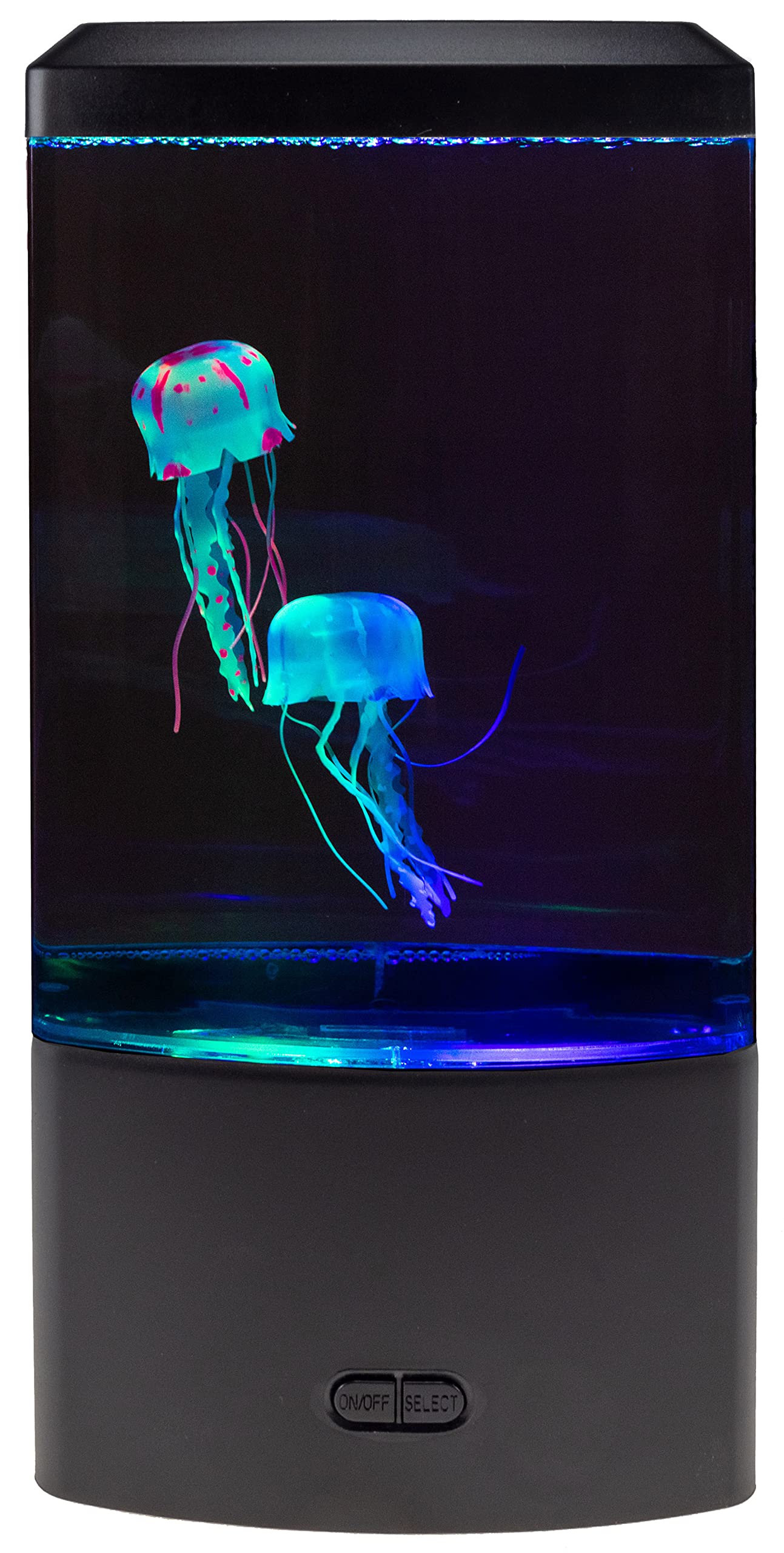 ChiliTec Quallen Lampe Jellyfish Dekoleuchte Mini Aquarium Wasserwelt Leuchte - farbiges Stimmungslicht Dekoration 26x12x9cm