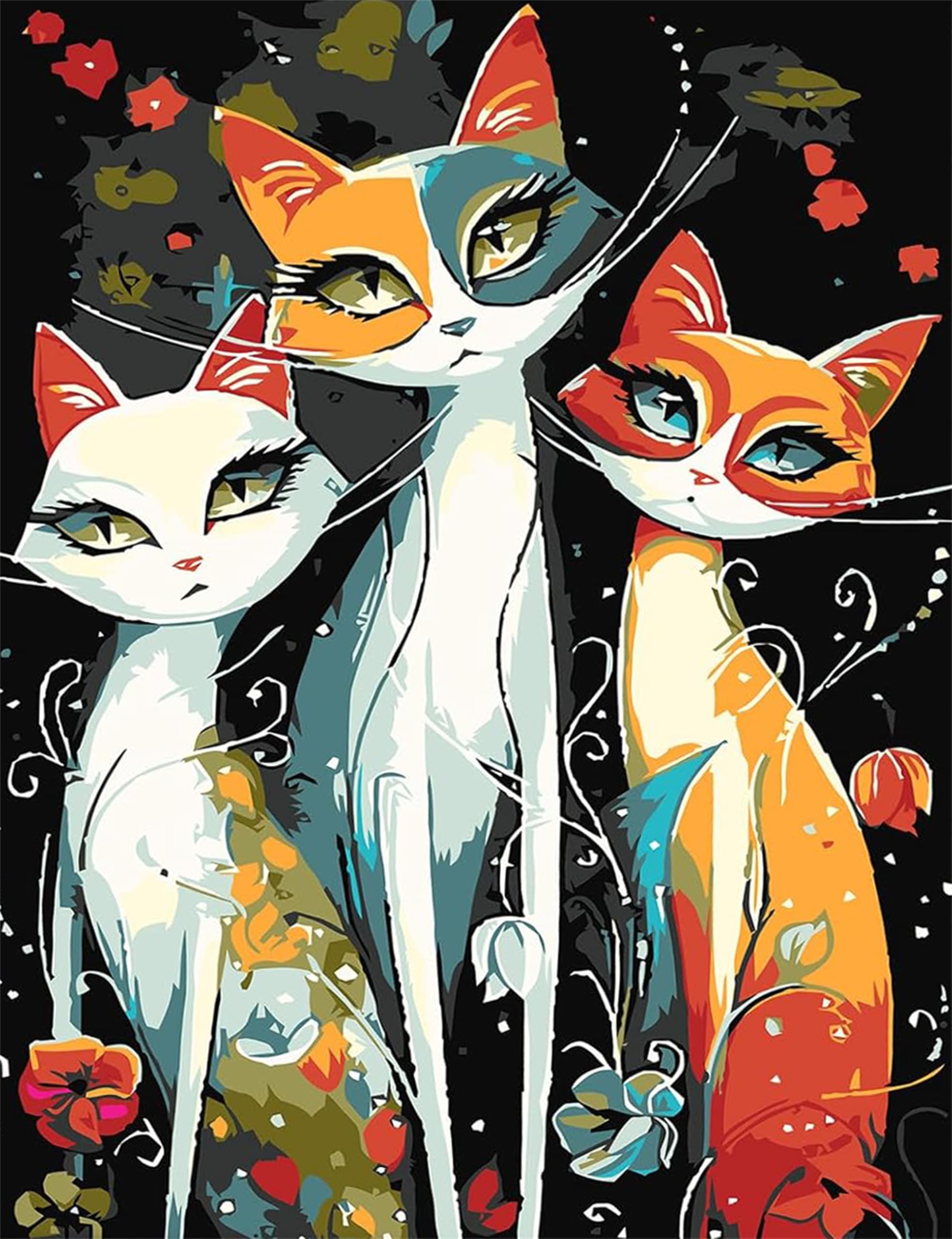 Zhosoho Cat2 Diy Paint By Number For Adults,Painting By Number Kits On Canvas,Color By Numbers For Adult Beginner,Gifts Decor For Home Wall Room (Cat2)