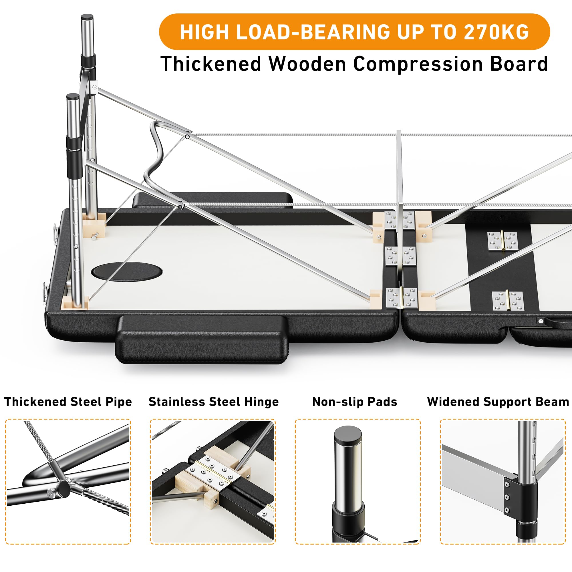 Brelley Mobile Massageliege Klappbar 3 Zone, Höhenverstellbare Professionelle Massagetisch mit Kopfstütze Armlehnen, Für Spa Salon Tattoo Schönheit