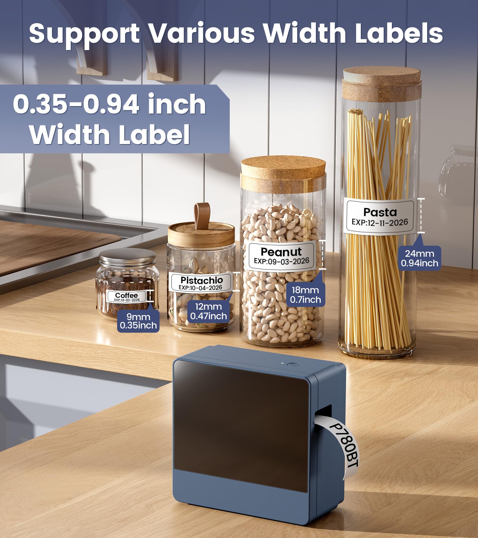 Label Maker Large Size Snapklik.com : P780BT Large Print Label Maker Machine with-Tape 1 Inch ...