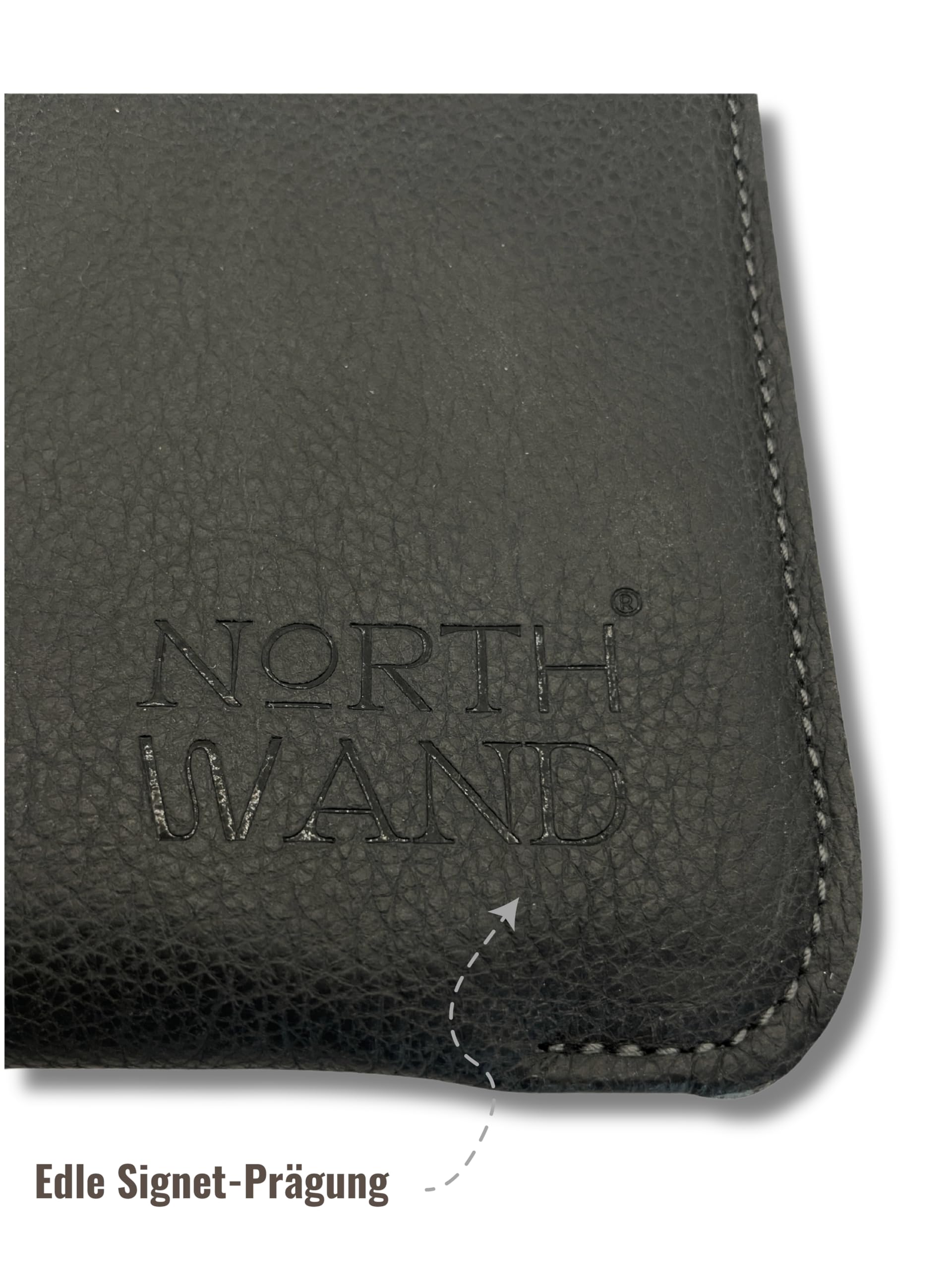 NorthWand Tasche für 11 Zoll iPad Pro (M4 2024 & 4+5.Gen) iPad Air (M2 2024 & 5.Gen) iPad. Hülle, Case ohne/mit Apple Smart Folio, Keyboard. Weiches Büffelleder, Signetprägung. Made in Germany Schwarz