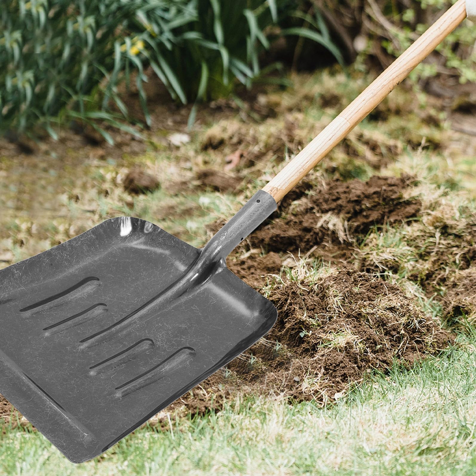 Paletta da Giardino in Acciaio al Manganese per Pulizia Letame e Trapianto, Piccola Pala per Giardinaggio