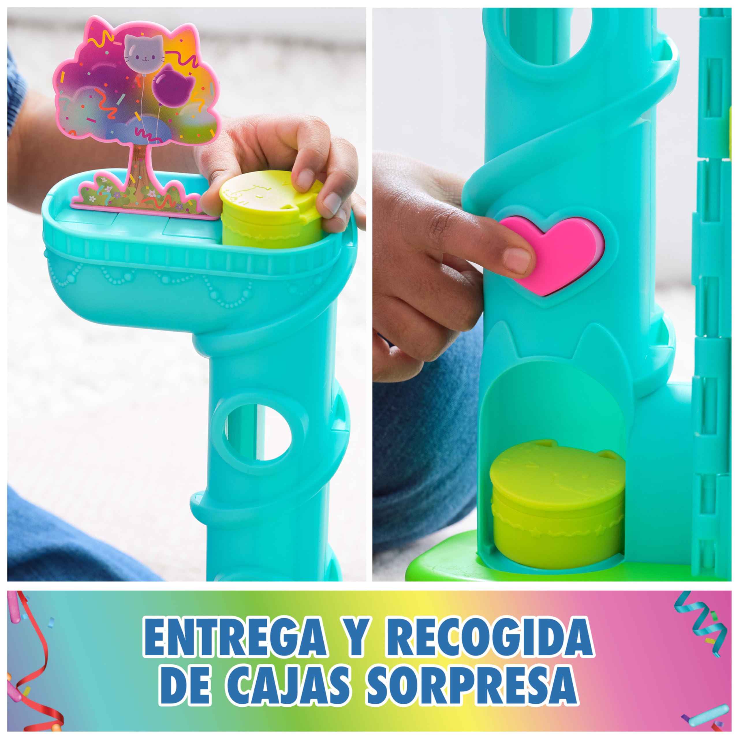 LA CASA DE MUÑECAS DE GABBY - CASA DE MUÑECAS FESTIVA GABBY'S DOLLHOUSE CON SONIDOS, FIGURA, 14 ACCESORIOS ARCOIRIS Y 2 CAJAS SORPRESA - 6070742 - Juegos Infantiles - Juguetes Niños 3 años +
