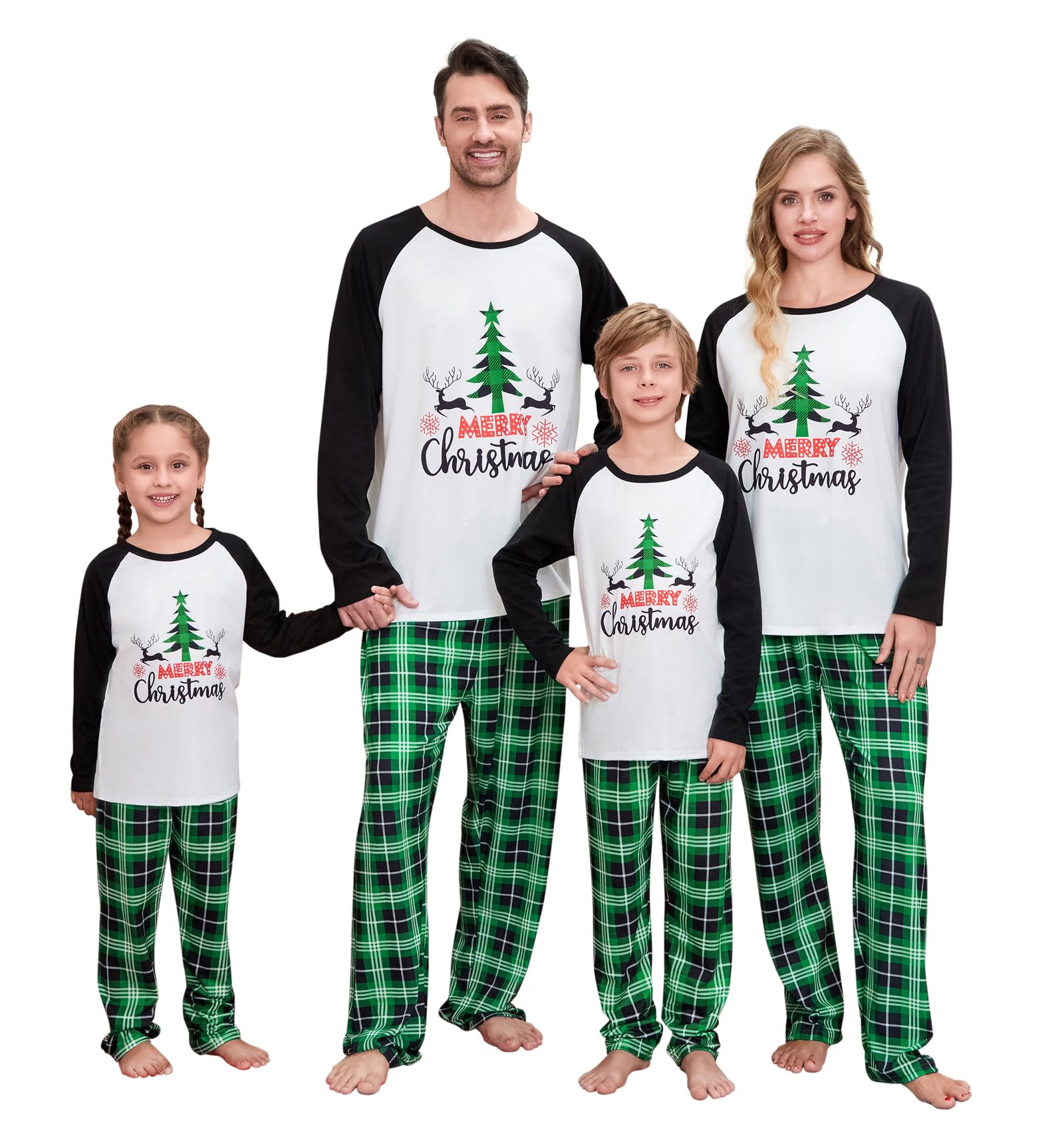 WephuPSho Christmas Family Pajamas Xmas Matching Family Pajama Holiday Pjs Xmas Jammies Sleepwear Set