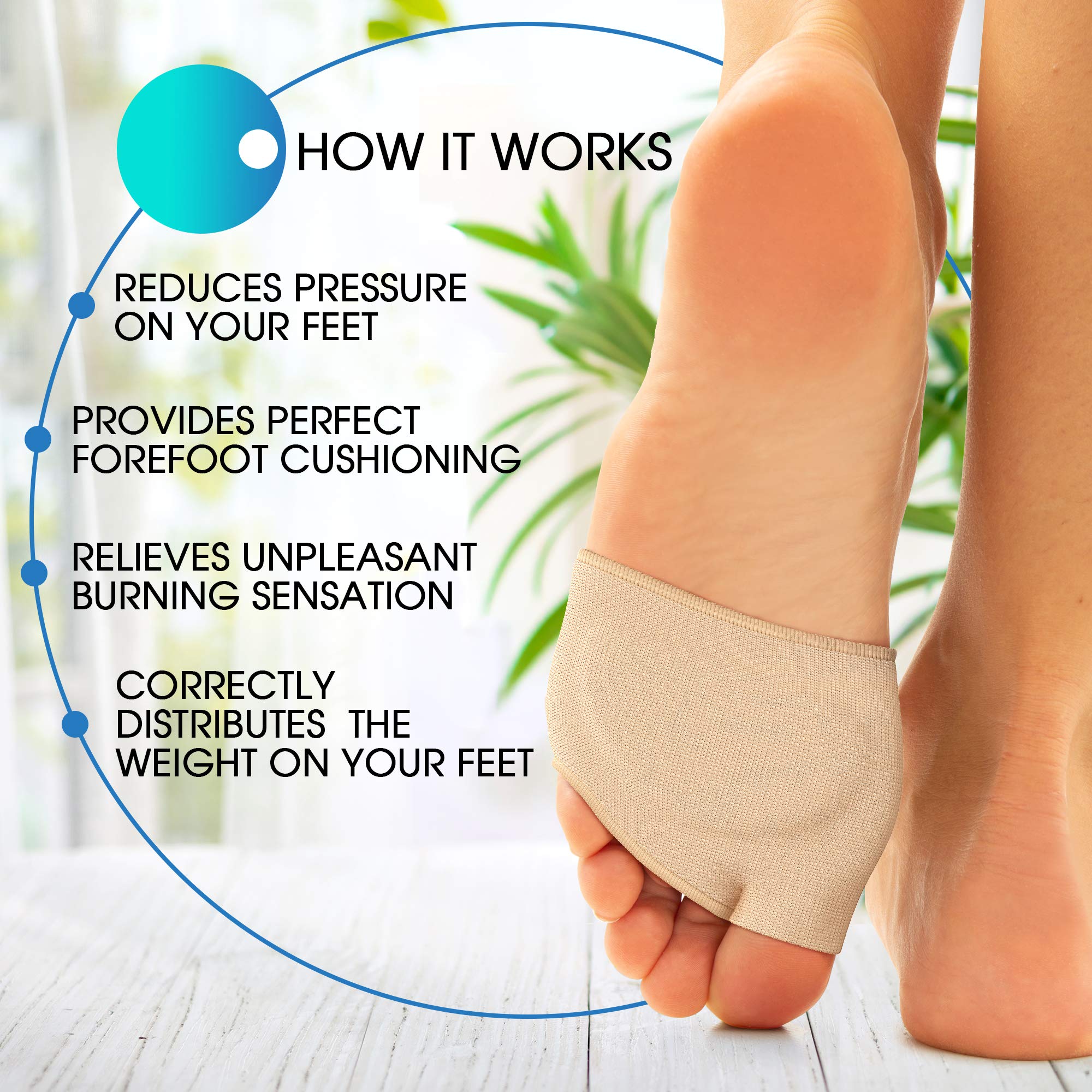 Metatarsal Pads (2 pcs) Ball of Foot Cushions Forefoot Pads of Soft