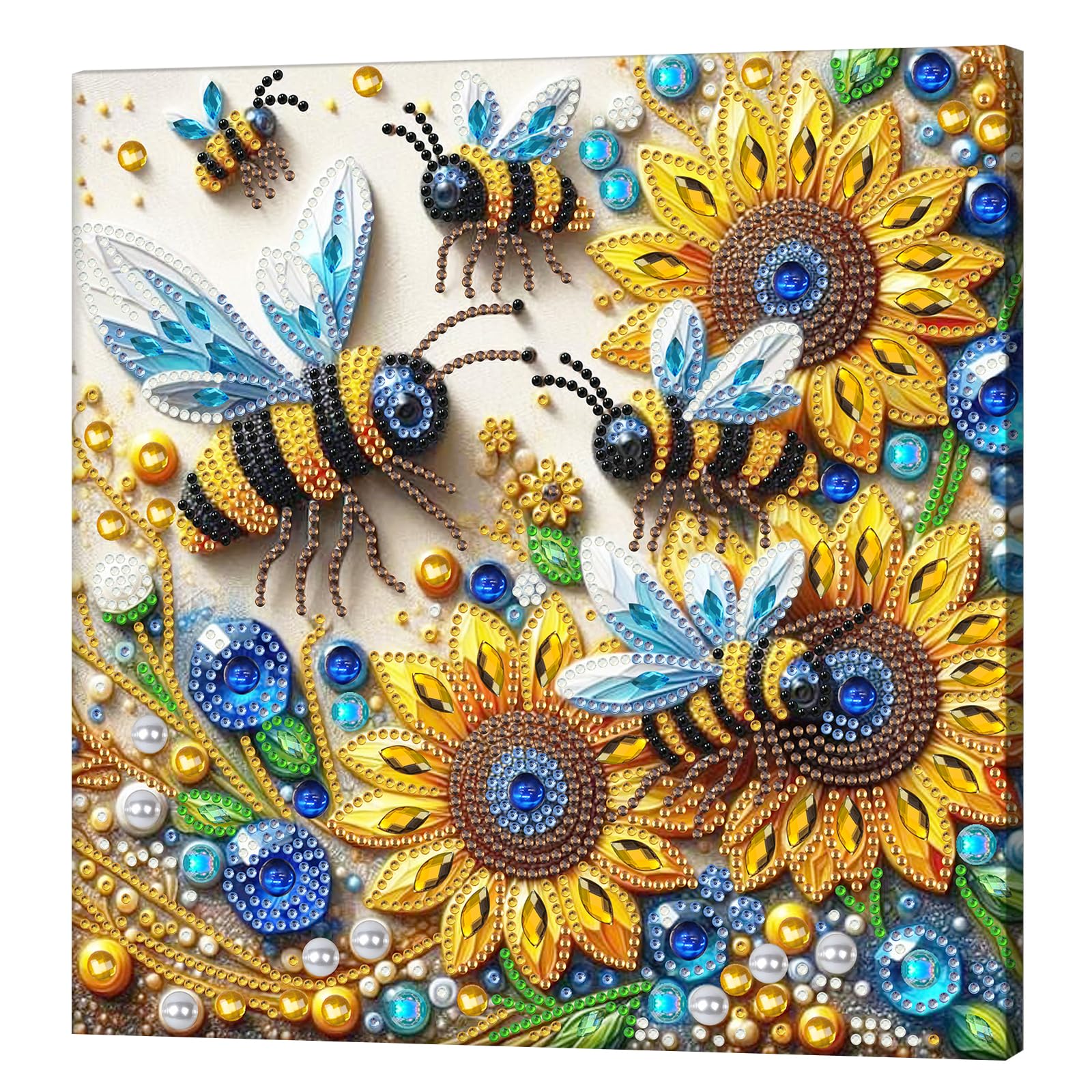 Kexpery 5D Diamond Painting Kits Partial Frame 25x25cm for Beginners Gems