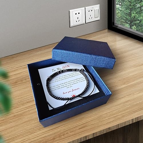 Miniatura 10 de Morse Code Bracelet- Christmas Gifts for Son, I Love You Morse Code Bracelet, Inspirational Gifts Birthday Gift Back to school Gift for Son