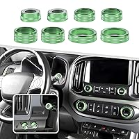 Vista 12 de Jimen Compatible con Chevrolet Colorado/GMC Canyon 2014-2022, 8 piezas de cubierta de anillo de perilla de control de botón de volumen de audio