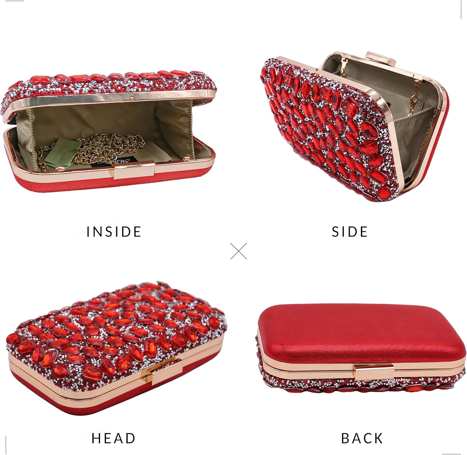 Milisente Clutch Purses For Women Crystal Clutches Evening Bags Gemstone Clutch Purse For Wedding Formal - Image 5