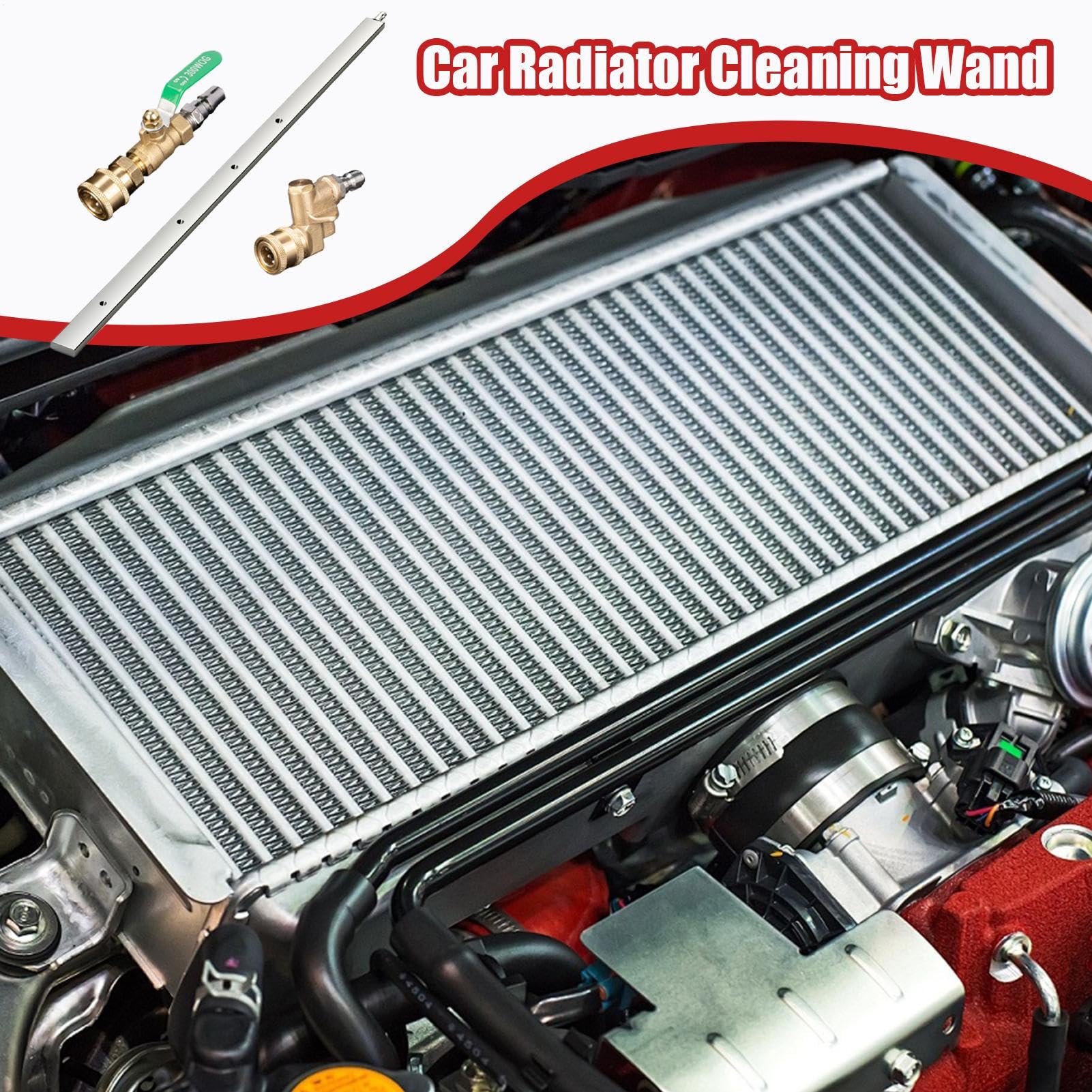 Nettoyeur de Radiateur de Voiture avec Baguette Nettoyeur De Radiateur 60 | Accessoire de Nettoyage Portable avec Raccord Rapide 6 mm pour Camping-Car Maison Voiture Camion