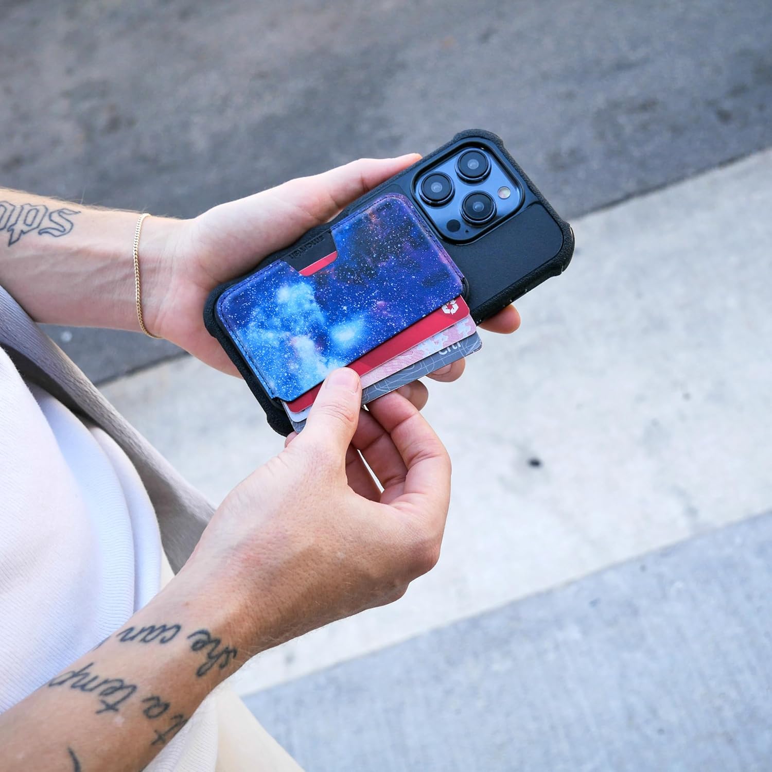 Smartish MagSafe Wallet - Side Hustle - Vegan Leather Slim Detachable Magnetic Card Holder Qi2 Certified iPhone MagSafe Wallet for Apple iPhone 17/16/15/14/13/12 Models - Black Tie Affair - Image 8